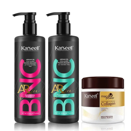 Karseell Detangle Hair Repair Set Shampoo Conditioner Mask MACA Collagen BNC Kit